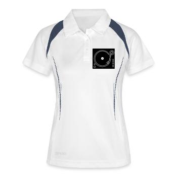 platine DJ  - Polo respirant Femme - blanc/marine - Devant