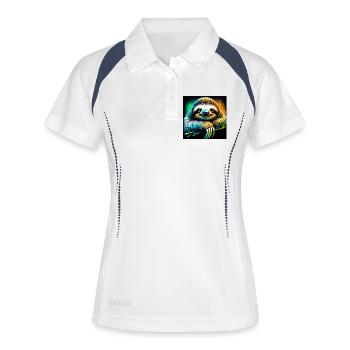sloth - Women's Polo breathable - white/navy - Front