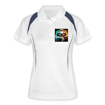 sloth - Women's Polo breathable - white/navy - Front