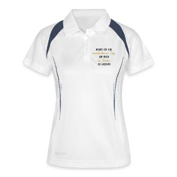Wunderbarerer Tag, um mich in Ruhe zu lassen! - Frauen Polo atmungsaktiv - Weiß/Navy - Vorne