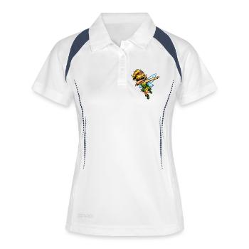 Dabbing Weibliche Fee - Frauen Polo atmungsaktiv - Weiß/Navy - Vorne