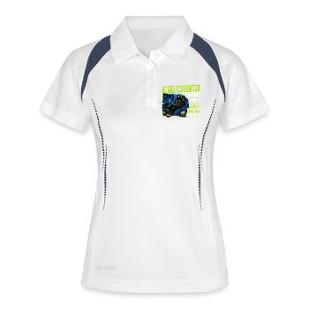 Gamer Gaming Cat Video Game - Frauen Polo atmungsaktiv - Weiß/Navy - Vorne