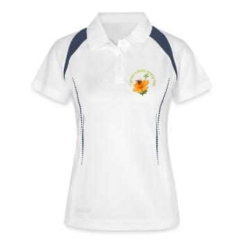 I grow a little every day - Frauen Polo atmungsaktiv - Weiß/Navy - Vorne