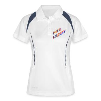 Punk Anxiety Neon-Splash - Frauen Polo atmungsaktiv - Weiß/Navy - Vorne