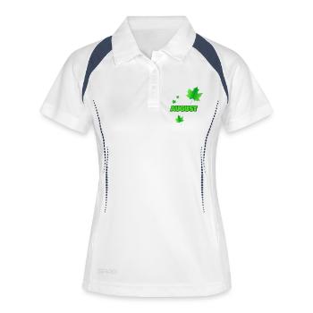 Geschenk für August - Frauen Polo atmungsaktiv - Weiß/Navy - Vorne