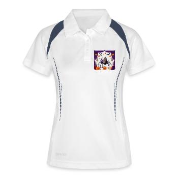 Vampirspinnenkönig Halloween - Frauen Polo atmungsaktiv - Weiß/Navy - Vorne
