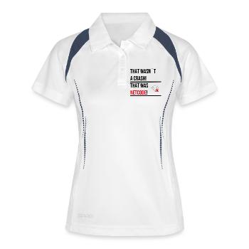 THAT WASNT A CRASH THAT WAS NETCODE V2 - Frauen Polo atmungsaktiv - Weiß/Navy - Vorne
