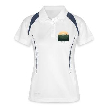 Taunus Germany | Vintage Forest Poster - Frauen Polo atmungsaktiv - Weiß/Navy - Vorne