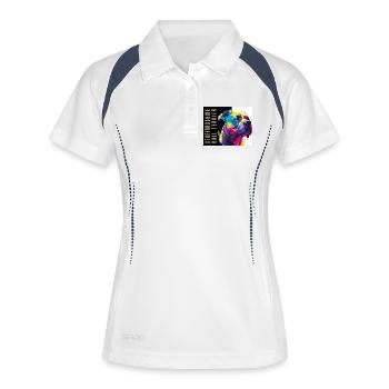 Staffie Head Popart - 050 - Frauen Polo atmungsaktiv - Weiß/Navy - Vorne