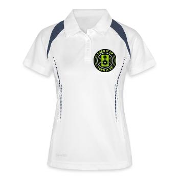 Lautsprecher Musik Abzeichen - Frauen Polo atmungsaktiv - Weiß/Navy - Vorne