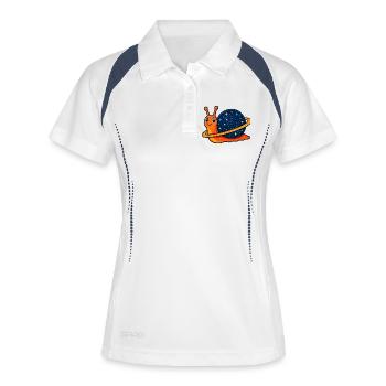 Galaktische Schnecke - Frauen Polo atmungsaktiv - Weiß/Navy - Vorne