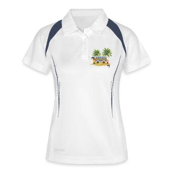 ER ICH - Frauen Polo atmungsaktiv - Weiß/Navy - Vorne