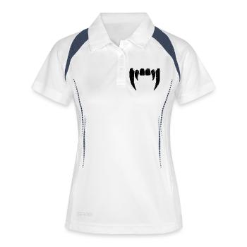 Klaue Kreis - Distressed Grafik - Frauen Polo atmungsaktiv - Weiß/Navy - Vorne