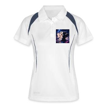 Echo Panda – Dual Spirit Edition - Frauen Polo atmungsaktiv - Weiß/Navy - Vorne