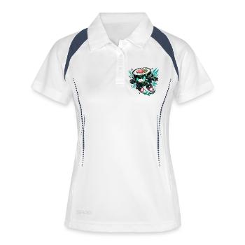 Sushi Robo-Kämpfer - Frauen Polo atmungsaktiv - Weiß/Navy - Vorne