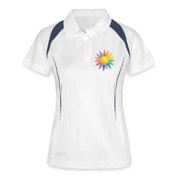 Achtsamkeit ich bin genung - Frauen Polo atmungsaktiv - Weiß/Navy - Vorne