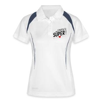 Süper - Frauen Polo atmungsaktiv - Weiß/Navy - Vorne
