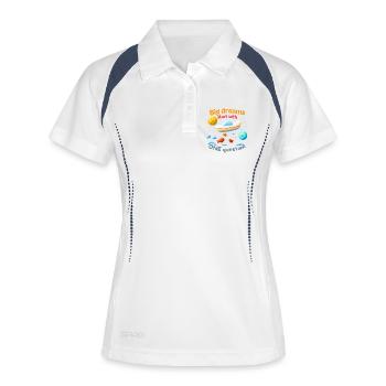 Big dreams start with ONE question - Frauen Polo atmungsaktiv - Weiß/Navy - Vorne