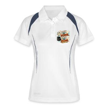 Back to School – Back to Chaos - Frauen Polo atmungsaktiv - Weiß/Navy - Vorne