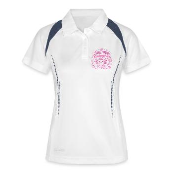 Little Miss Kindergarten – Süßer Axolotl - Frauen Polo atmungsaktiv - Weiß/Navy - Vorne