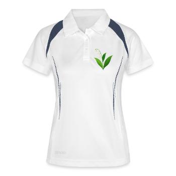 Maiglöckchen - Frauen Polo atmungsaktiv - Weiß/Navy - Vorne