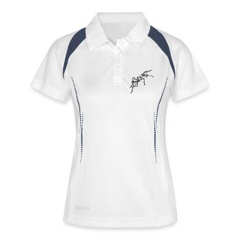 Black Ant – Insektenillustration - Frauen Polo atmungsaktiv - Weiß/Navy - Vorne