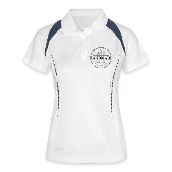 Handmade - Frauen Polo atmungsaktiv - Weiß/Navy - Vorne