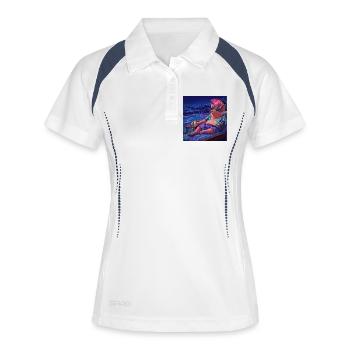 Cyberpig - Frauen Polo atmungsaktiv - Weiß/Navy - Vorne