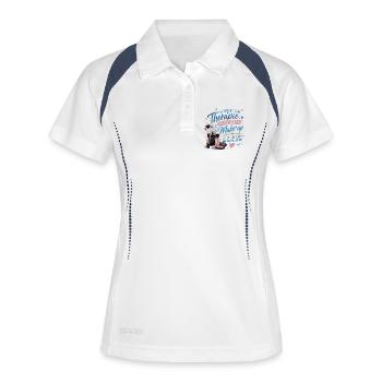 Ich brauche Make-up statt Therapie - Frauen Polo atmungsaktiv - Weiß/Navy - Vorne