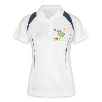 Dino Garden Green Kids - Frauen Polo atmungsaktiv - Weiß/Navy - Vorne
