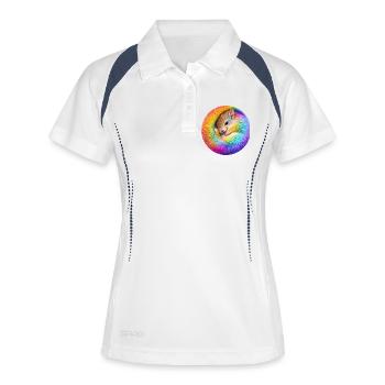Regenbogen-Eichhörnchen - Frauen Polo atmungsaktiv - Weiß/Navy - Vorne