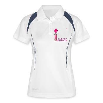 Einschulung Schulkind Hobby Horsing - Frauen Polo atmungsaktiv - Weiß/Navy - Vorne