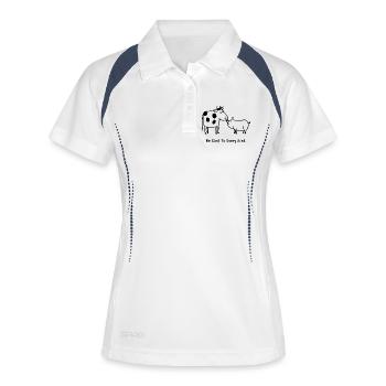 Soyez gentil avec chaque cochon végan gentil - Polo respirant Femme - blanc/marine - Devant