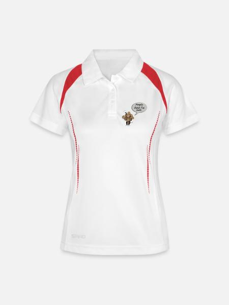 “People think I’m nuts” - Women's Polo breathable - white/navy