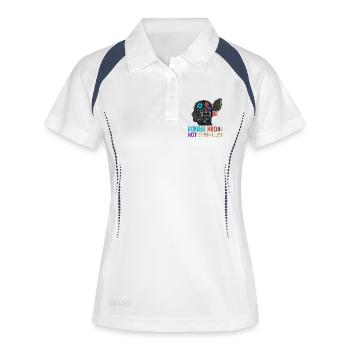 Normal Mode Not Installed – Geek Robot IT - Frauen Polo atmungsaktiv - Weiß/Navy - Vorne