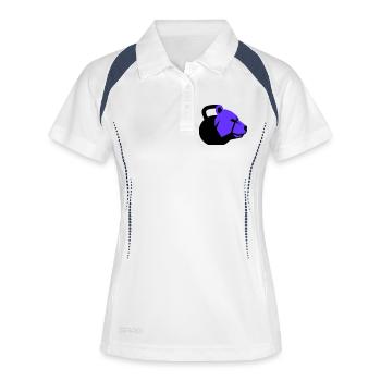 Kettlebell Bear Bear Fitness dynamique - Polo respirant Femme - blanc/marine - Devant