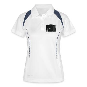 Ich vertraue meiner Vision | Fotografenausgabe - Frauen Polo atmungsaktiv - Weiß/Navy - Vorne