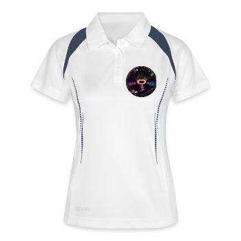 Physique des trous noirs en vinyle de puits gravitationnels - Polo respirant Femme - blanc/marine - Devant