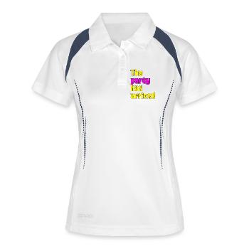 LA FÊTE EST ARRIVÉE, ELLE EST PRÊTE À PARTIR - Polo respirant Femme - blanc/marine - Devant