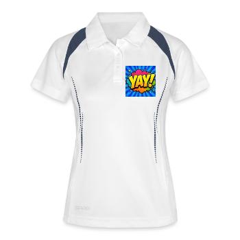 Energetic Comic Lettering – Pop Art Design - Women's Polo breathable - white/navy - Front