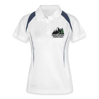 Hiking because people are annoying - Women's Polo breathable - white/navy - Front