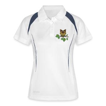 Oiseau-hibou - Polo respirant Femme - blanc/marine - Devant