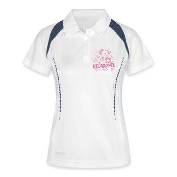 RELAXOLOTL - AXOLOTL mignon et relaxant - Polo respirant Femme - blanc/marine - Devant