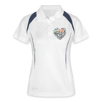 Coeur de fleur - Polo respirant Femme - blanc/marine - Devant