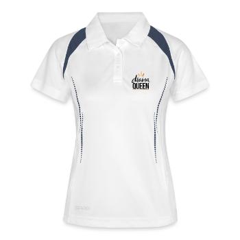 Ligne minimaliste Golden Crown - Polo respirant Femme - blanc/marine - Devant