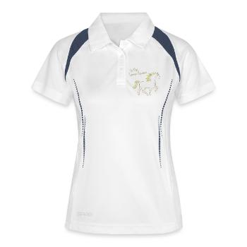 Isi Pisi Lemon Squeezi - Lemon - by Maison Bichon - Women's Polo breathable - white/navy - Front