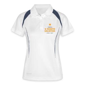 Des fêtes toute l’année - Polo respirant Femme - blanc/marine - Devant