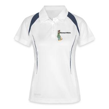 Déesse du Shimmy en Vert - Polo respirant Femme - blanc/marine - Devant
