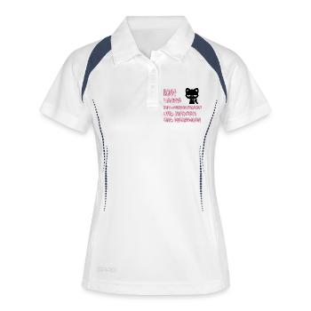 ICH HASSE MORGENMENSCHEN UND MORGEN UND MENSCHEN - Frauen Polo atmungsaktiv - Weiß/Navy - Vorne