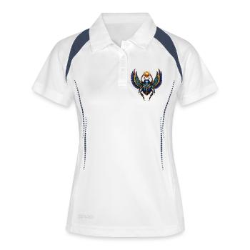 Couronne de soleil en forme de scarabée égyptien - Polo respirant Femme - blanc/marine - Devant